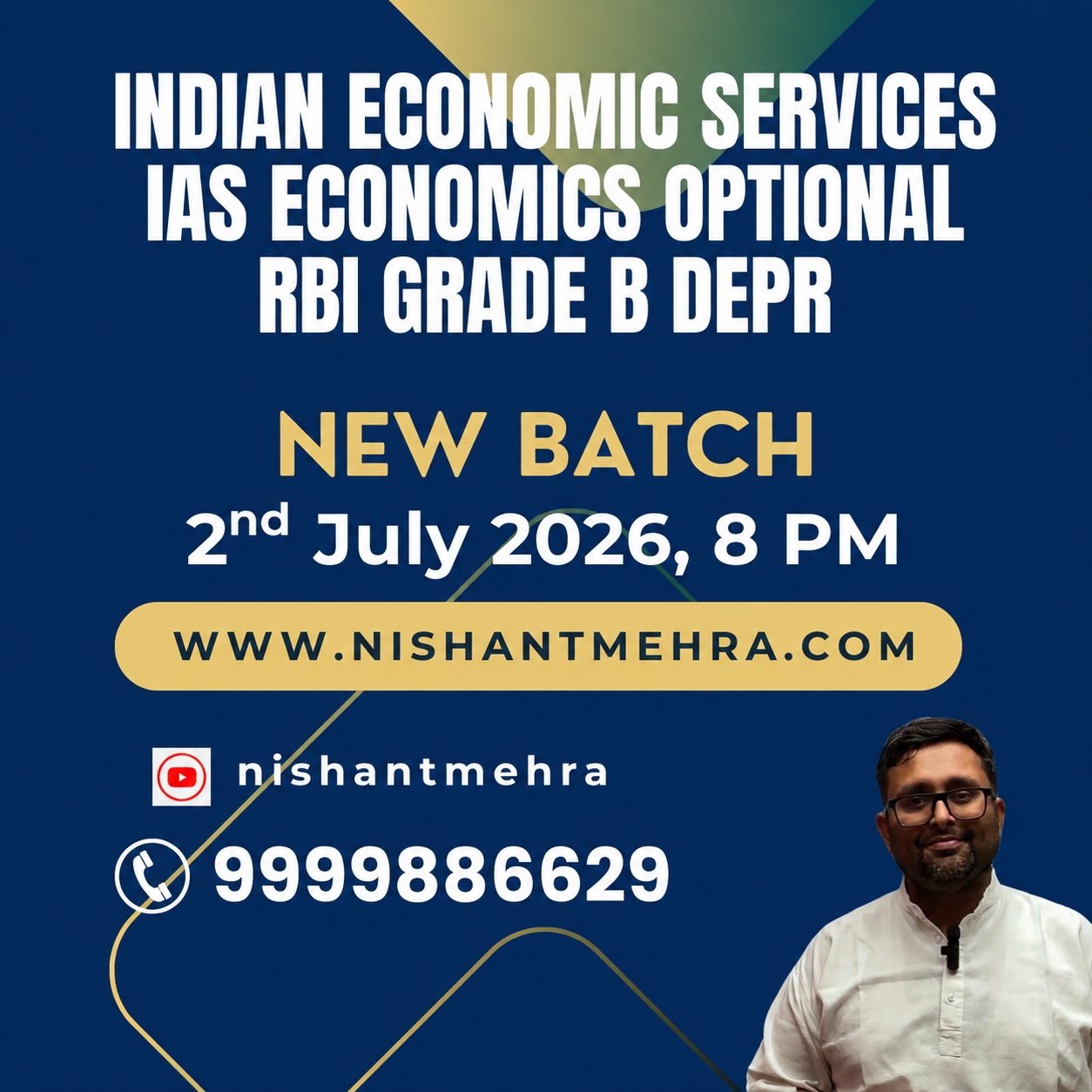 Indian economic services batch | New batch - Indian economic services | Nishant Mehra Classes